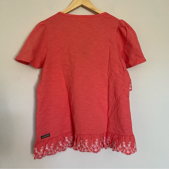 Matilda Jane Womens Eureka Springs Embroidered Ruffle short sleeve Top Size S - Picture 3 of 7